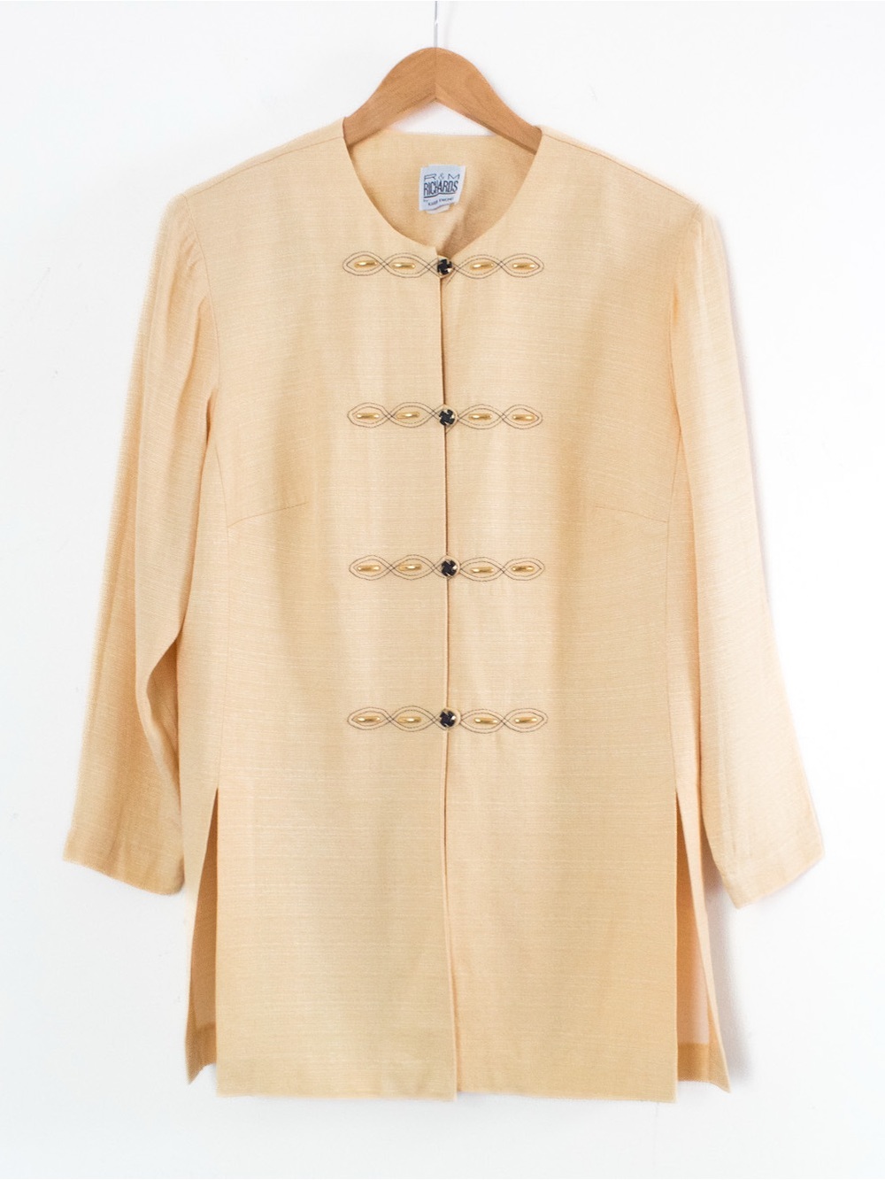 R&M Richards | Vintage 90’s/00’s Light Gold Asian Style Blazer | Size 14W